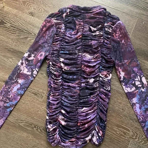 🌂💘NWT Anthropologie Pilcro collared mesh button up shirt blouse purple pink xs - Picture 3 of 9